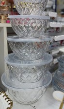 5 Pieces Acrylic Salad Dressing Bowls Fruit Containers with Lids for Food Prep