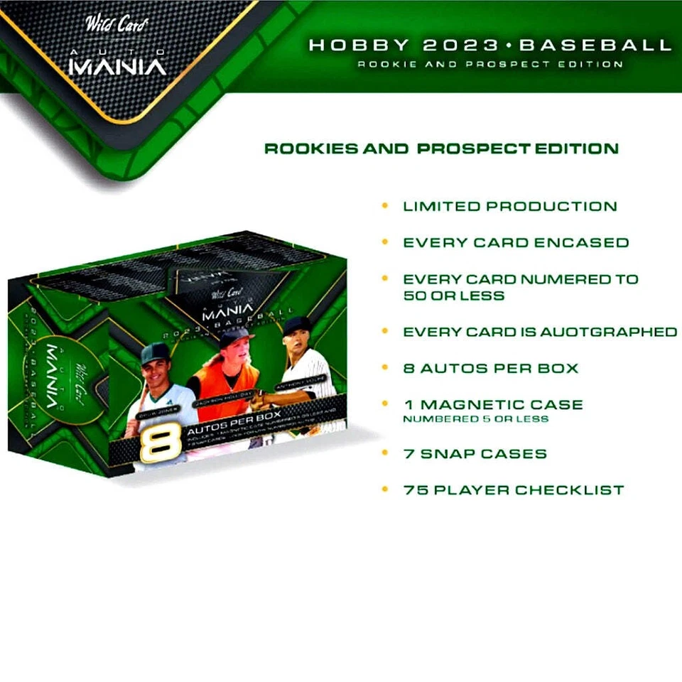 2023 Wild Card Auto Mania Rookie & Prospect Edition MLB Hobby Box - Image 3 of 4