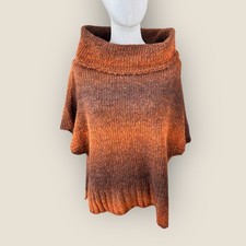 San Lorenzo NWT Ombre Knit Cowl Neck Poncho Sweater Made in Italy One Size