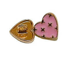 10 PCS 11.5mm Pink Gold Heart Shape Retro Sewing Buttons Decorative Button