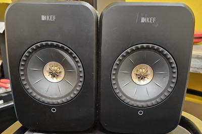 KEF LSX II (LSX2BK) Wireless Powered Bookshelf Speakers - Carbon Black - No ACC