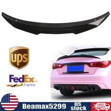 HIGH KICK DUCKBILL TRUNK SPOILER FOR 14-2022 INFINITI Q50 PSM STYLE GLOSSY BLACK