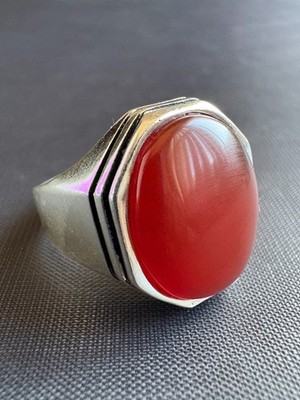 925 Sterling Silber Ring Jemenit Achat Stein Ring Handarbeit Ringgröße 11 US