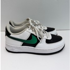 Nike Air Force 1 Low White Black Malachite Green Kids Shoes FZ4353-100 5Y