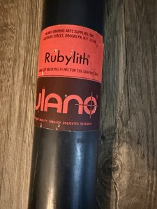 ULANO RUBYLITH 40"width. Ru3 Masking Film For Graphic Arts About 100” Left.