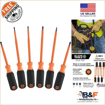 Klein Tools 6-Piece Insulated Screwdriver Set - Protect Against Electric Shock