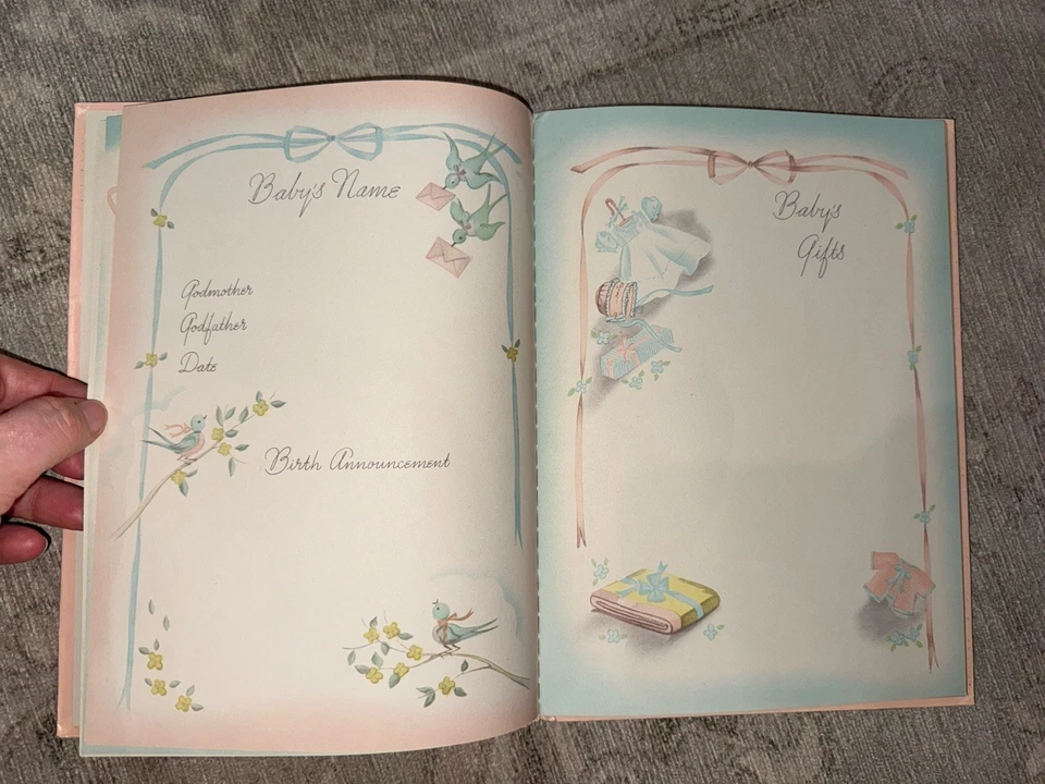 Libro de discos de bebé vintage 1941 "Historia de nuestro bebé" nacimiento-7 años Foto 4 de 4