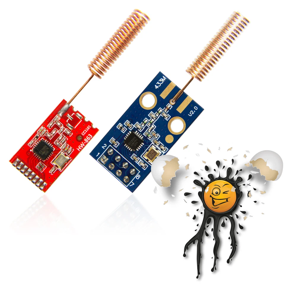 CC1101 433 MHz 2500 NRF Modul SPI 1.9-3,6V Modulation OOK/ASK/MSK 300-500 Meter