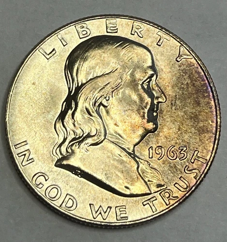 1963-D Denver Brilliant Uncirculated Franklin 90% Silver Half Dollar Coin