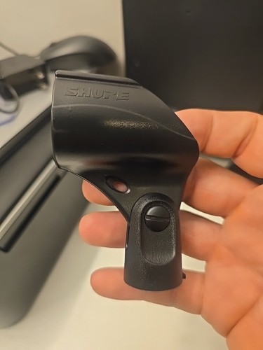 (1) Genuine SHURE Microphone Clip Stand Mount-Holder W/ 5/8" Thread