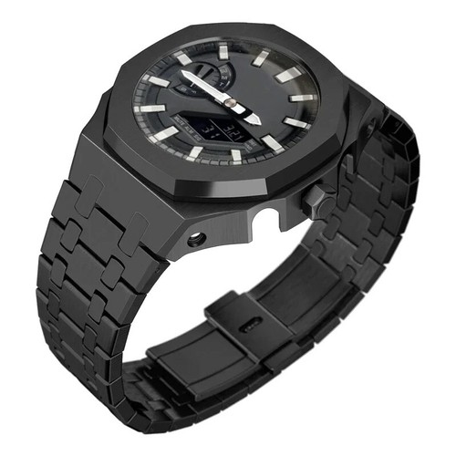 DIY Mod Kit Metal Bezel Case W/ Strap Rubber Band For Casioak G-Shock 2100/2110 - Picture 8 of 56