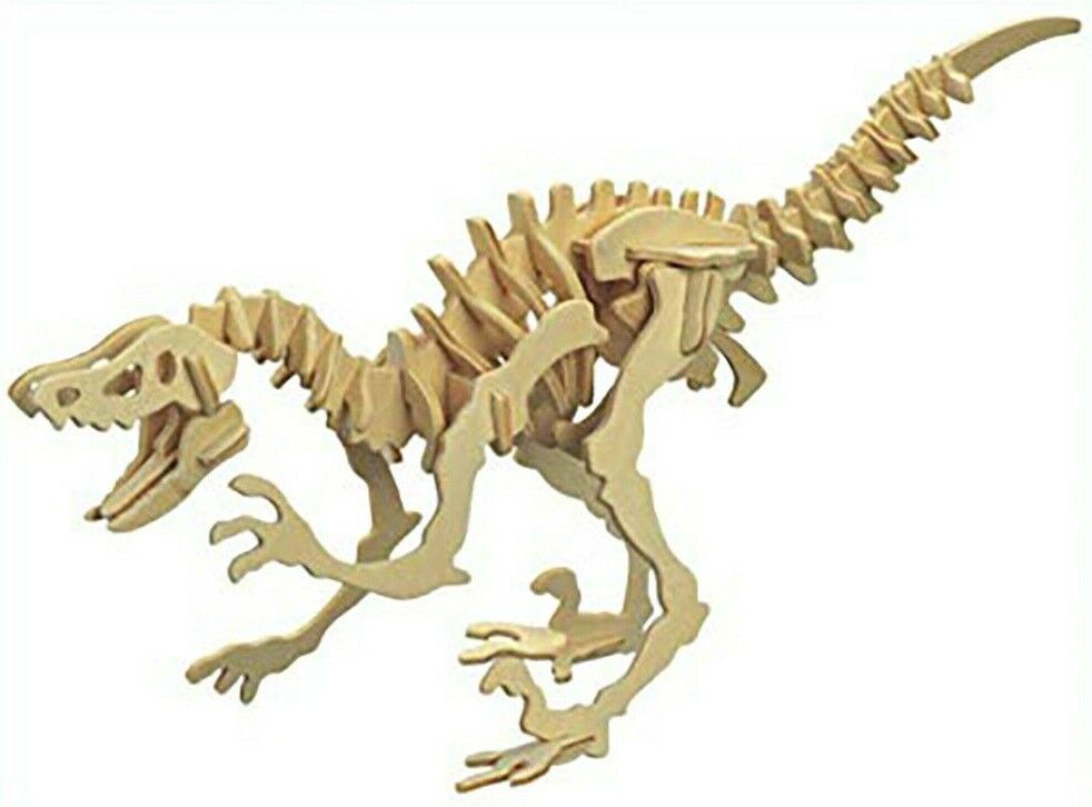 Woodcraft Construction Kit Velociraptor Assembly Dinosaur  Prehistoric Life 