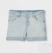 NEW Cat  Jack Girls' Button-Front Rainbow Jean Shorts Size Small 6/6X 