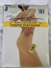 Hanes Smooth Illusions Nylons Anti-Cellulite Shaper Pantyhose Natural Size AB
