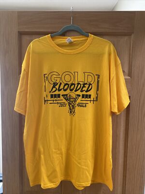GSW Golden State Warriors 2022 NBA Finals Tee T-Shirt Gold Blooded NEW Size XL