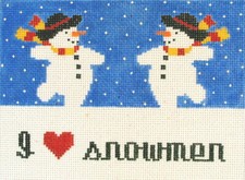I Love Snowmen Hand Painted Needlepoint Canvas