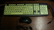 EZ EYES Large Print Keyboard PC  MAC USB Connect 4x Larger Letters Open Box