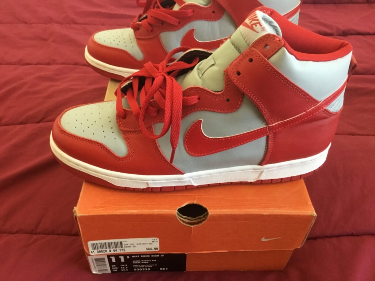 DS Brand New!! 1999 DS Nike Dunk High LE Silver Varsity Red OG 