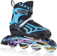 PAPAISON ADJUSTABLE INLINE SKATES WITH FULL LIGHT UP WHEELS SIZE L