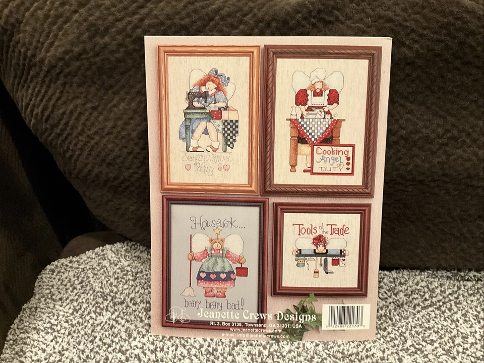 Vtg HTF Domestic Angels Jeanette Crews Designs Cross Stitching Book House Wife - Image 2 of 3