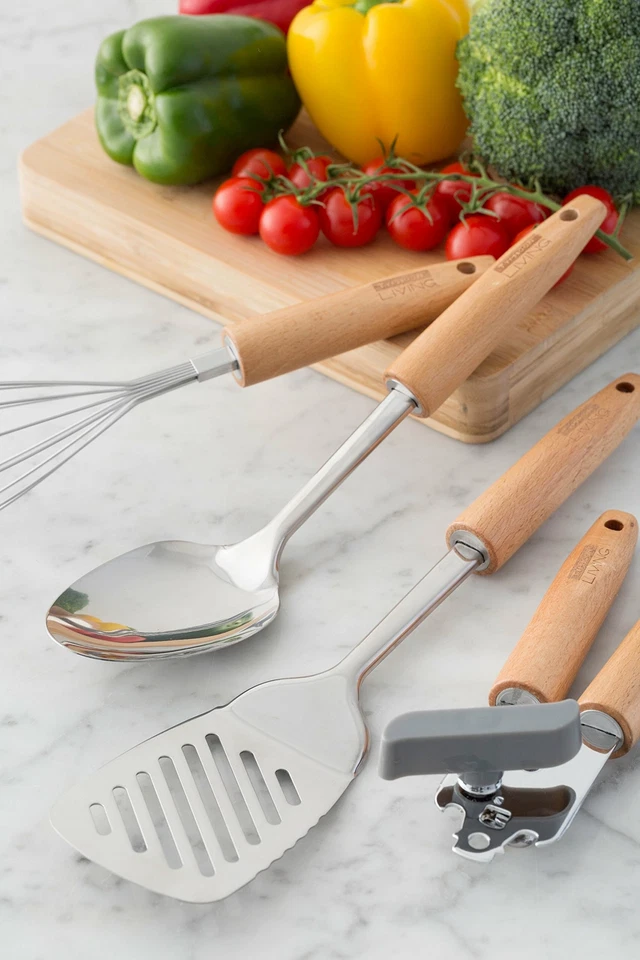 Cortador de pizza Typhoon Living de acero inoxidable con mango de madera de haya, ultra afilado Foto 3 de 4