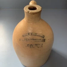 Geo V. Yenetchi Vintage Jug  Town W/Handle - Boston
