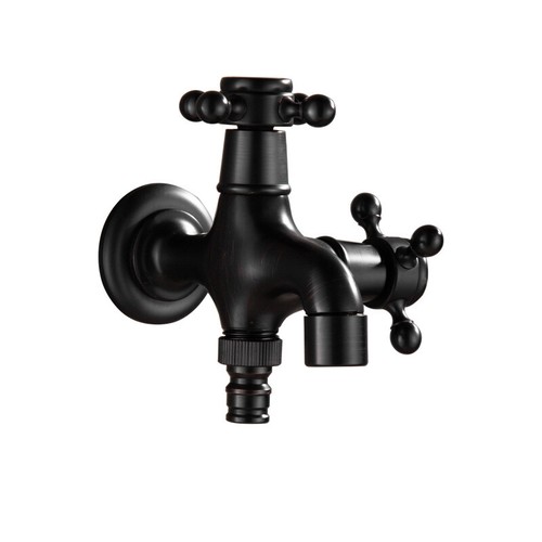 Modern Black bronze single cold tap Outdoor Faucet Garden Wall Double Using Tap - Picture 6 of 6