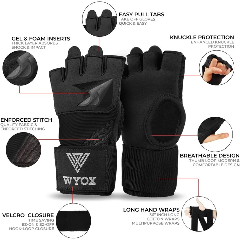 WYOX Gel Boxing Hand Wraps for Men & Women, Hand Wraps for Boxing & Muay Thai - Image 2 of 4