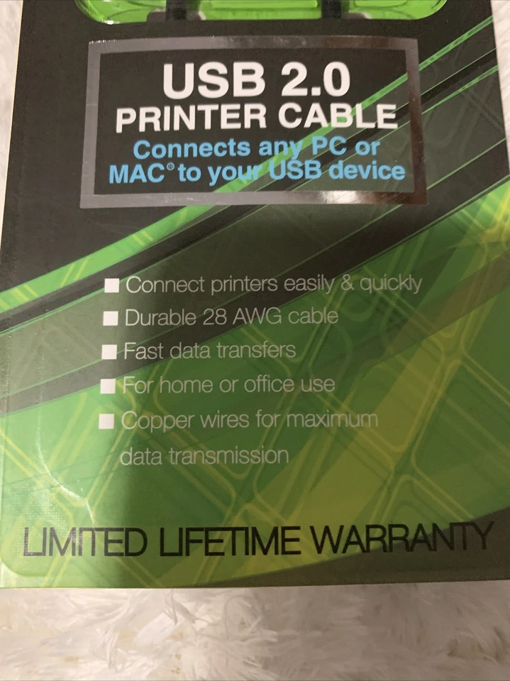 HYPE™ 6 ft. USB 2.0 Printer Cable - Connects any PC or MAC® - Image 2 of 4