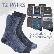12 Pairs Mens Bed Slipper Socks Winter Essential Warm Multibuy Bundle Multipack 