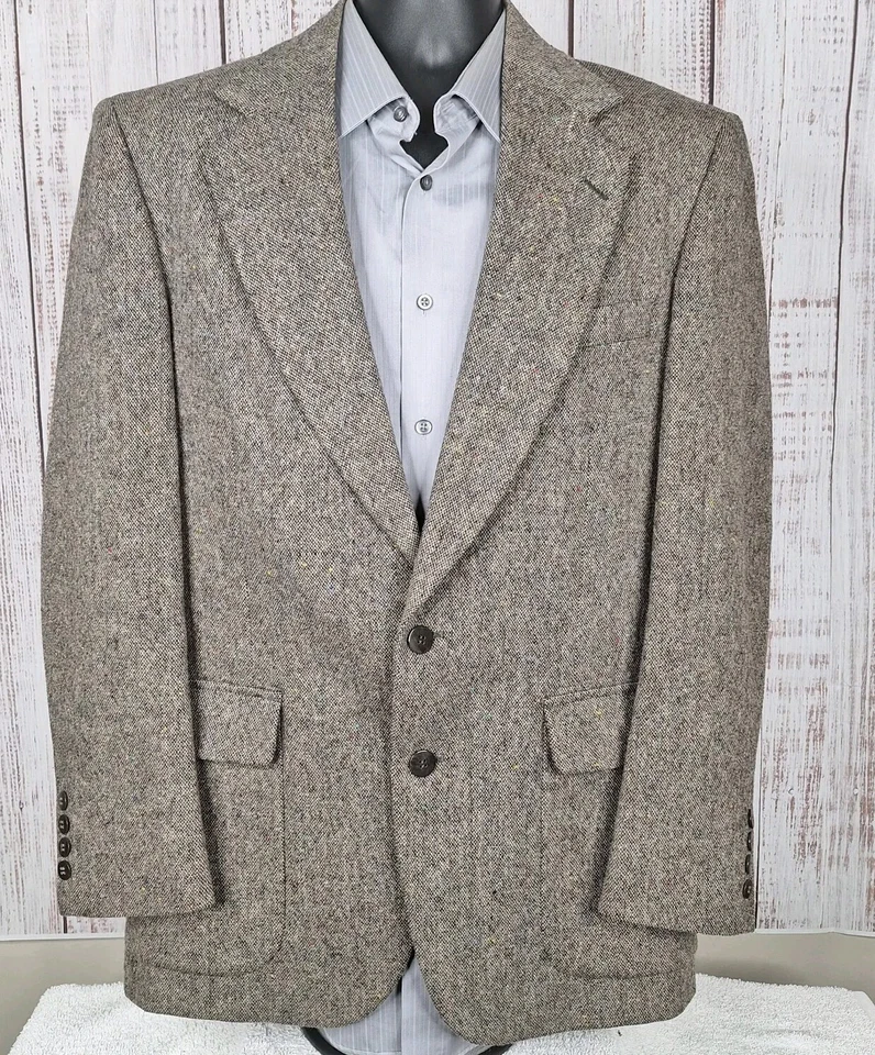 Strathmore Blazer Jacket Mens 40R Brown Tweed Wool - Image 4 of 4