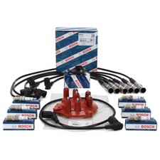 BOSCH Verteilerkappe Finger Kabelsatz 6x Z&uuml;ndkerze f&uuml;r MERCEDES W201 W124 M103