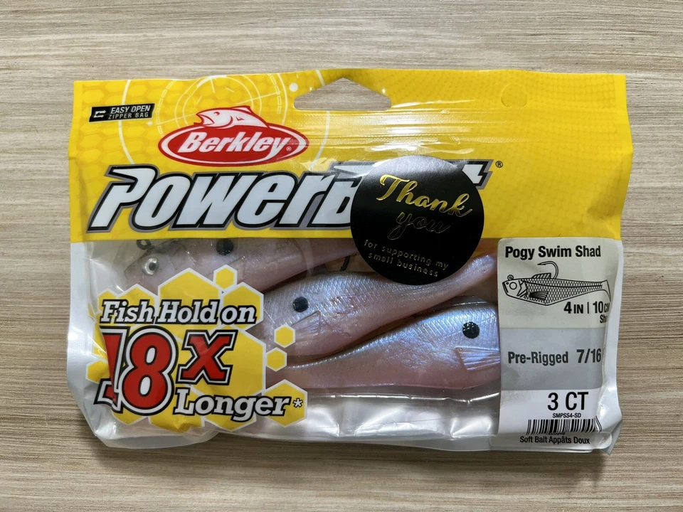 Berkley PowerBait Pogy Swim Shad Swimbaits, pesca de lubina, ¡envío gratuito! ¡NUEVO CON ETIQUETAS! Foto 2 de 4