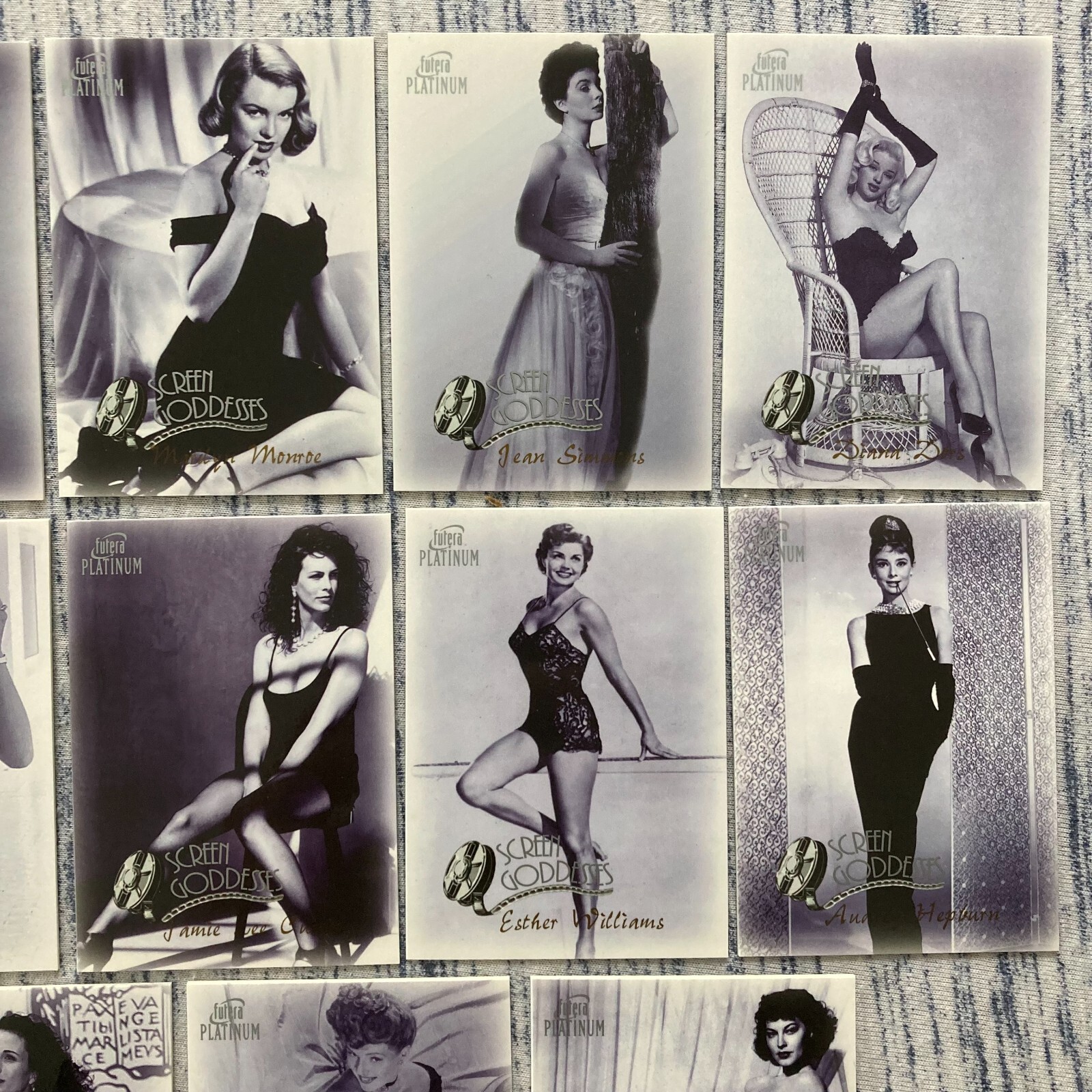 Complete set of 14 Futera Platinum Screen Goddesses trading cards. 1999. - Picture 2 of 9