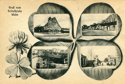 GERMANY Cologne Koln Gruss vom Schiessplatz WAHN Clover Style Card 4 Sheets