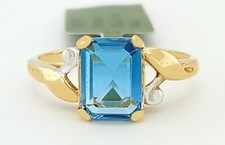 GENUINE 1.74 Cts BLUE ZIRCON RING 10K GOLD - FREE CERTIFICATE APPRAISAL -NWT