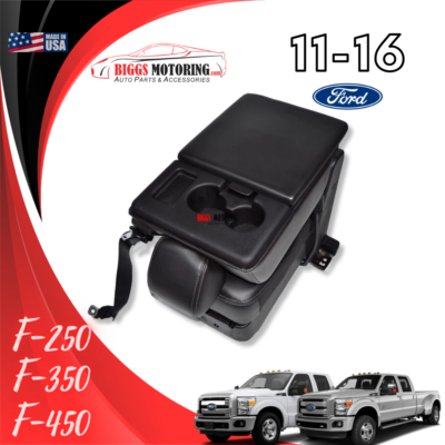 2011-2016 Ford F250 Center Console Jump Seat Black Leather | OE