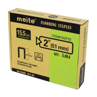 meite 15.5 Gauge Flooring Staples, 2-Inch Length 1/2-Inch Crown Galvanized