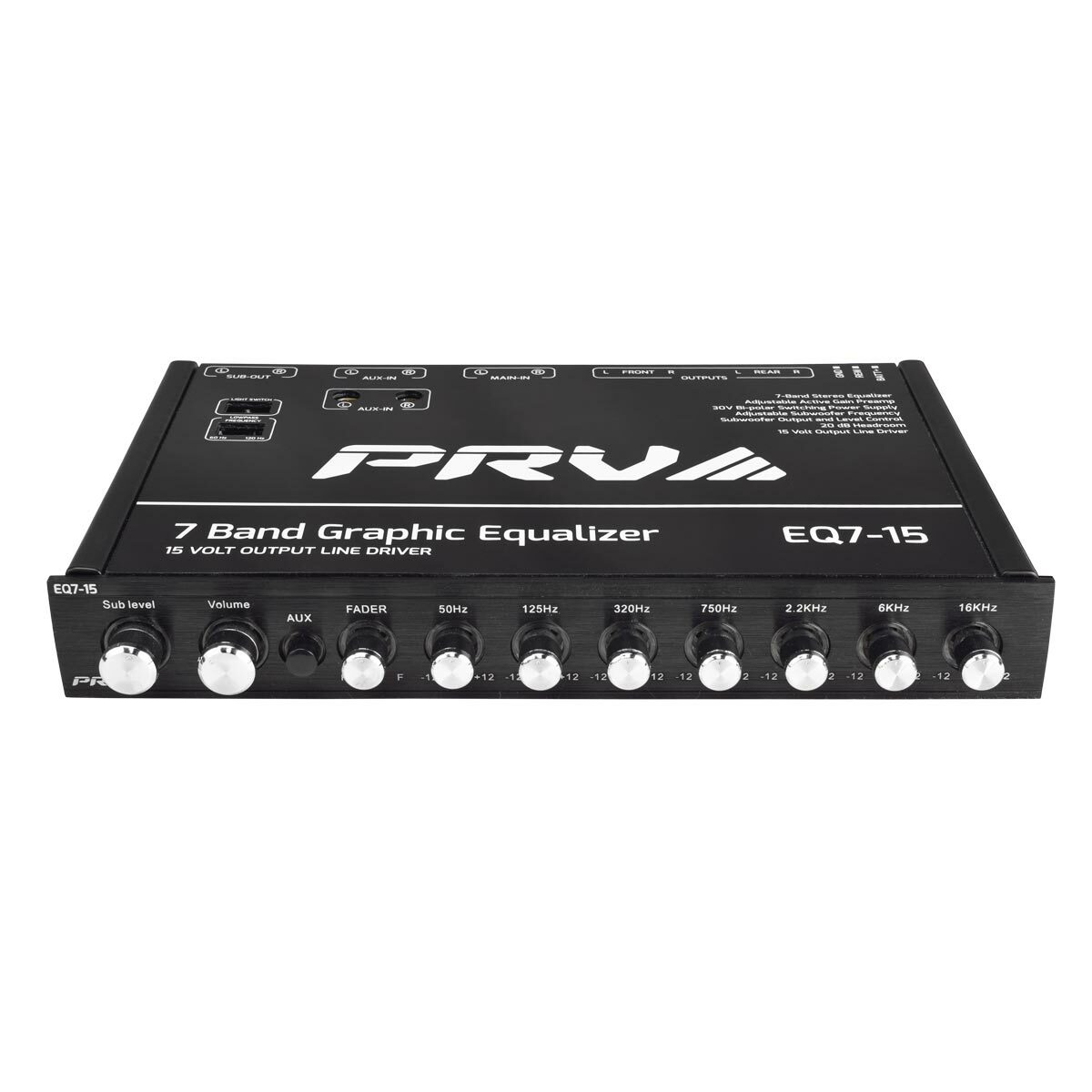 Equalizzatore grafico audio per auto Ulisem a 7 bande, crossover attivo Equalizzatore grafico audio per auto Ulisem a 7 bande, crossover attivo