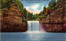 Tennessee Tn.  Cane Creek Falls Falls Creek State Park Vintage Postcard