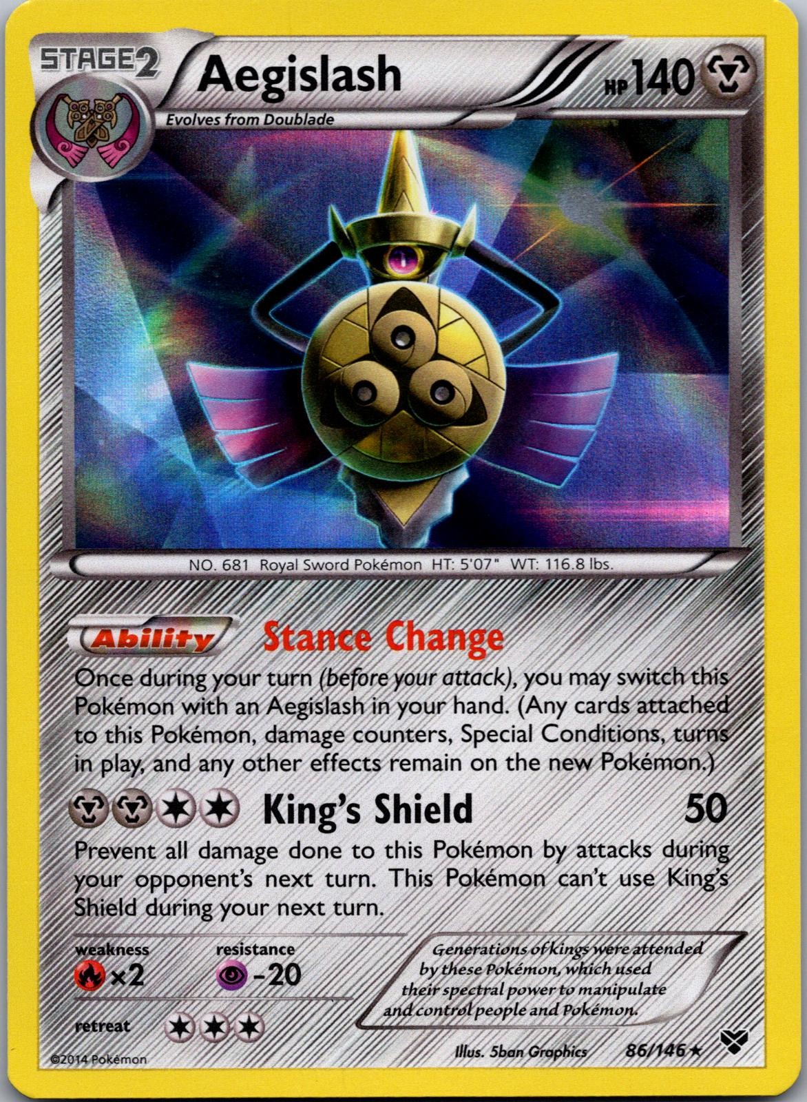 AEGISLASH 86/146 2014 XY RARE HOLO HOLO POKEMON 5BAN GRAPHICS
