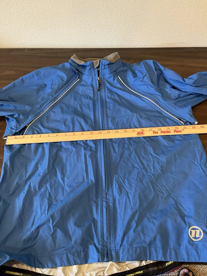 Novara Mens Large Blue Full Zip Cycling Windbreaker Rain Jacket - Image 4 of 4