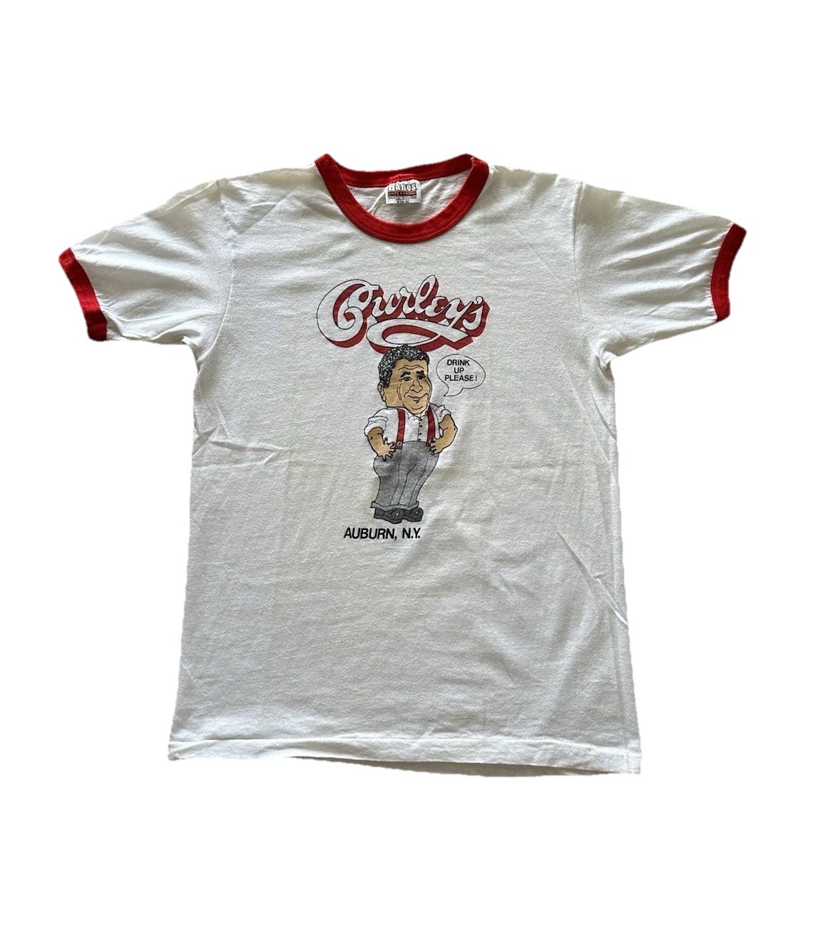 1970s Vintage Curley’s Restaurant Albany NY Ringer Tee Medium