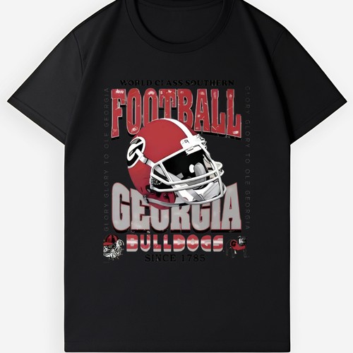 SEC Football Georgia Bulldogs T-Shirt  Red Helmet Design Since 1785  Men & Women