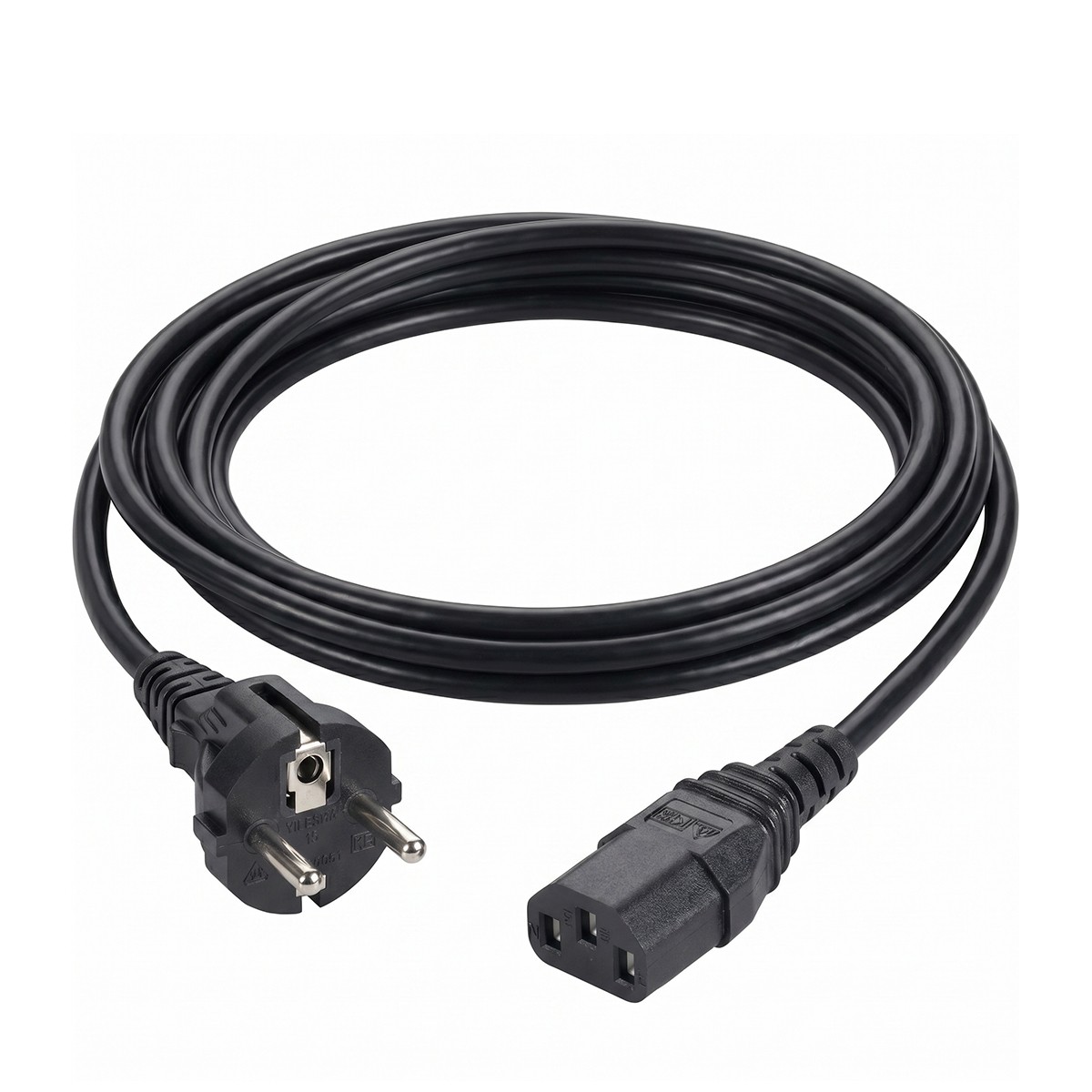 Câble d'alimentation C13 vers Europlug de 1,8m noir pour appareil domestique