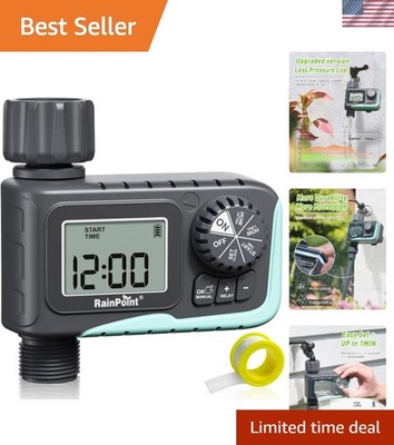 Durable Compact Sprinkler Timer with Rain Delay & Manual Settings - 2024 Edition