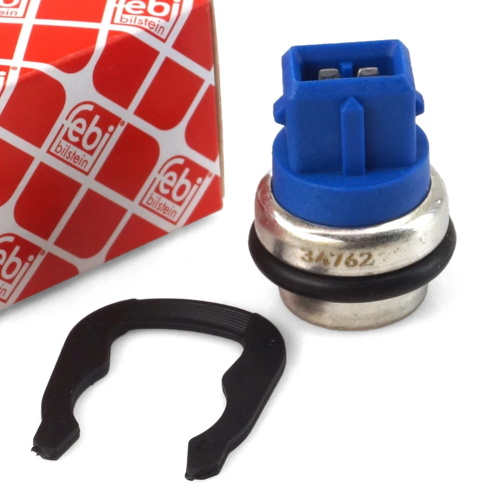 febi bilstein 34762 Kühlmitteltemperatursensor mit Dichtung und Haltefeder - AUDI, SEAT, VW