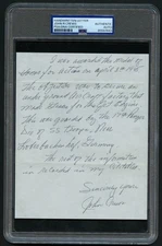 John R. Crews signed autograph 5.5x7 Handwritten Letter MOH WWII PSA Slabbed