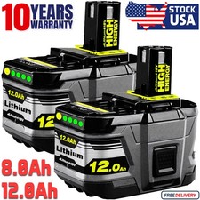 Pack For RYOBI P108 18V One Plus High Capacity Battery 18 Volt Li-Ion 8.0Ah 12Ah