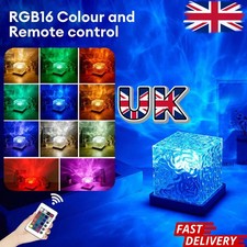 CUBE NORTHERN LIGHTS WATER WAVE NIGHT LIGHT WITH REMOTE LED ATMOSPHERE LAMP UK